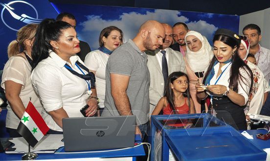 دام برس : دام برس | السورية للطيران تجري سحباً على 40 تذكرة لزوار جناحها بمعرض دمشق الدولي