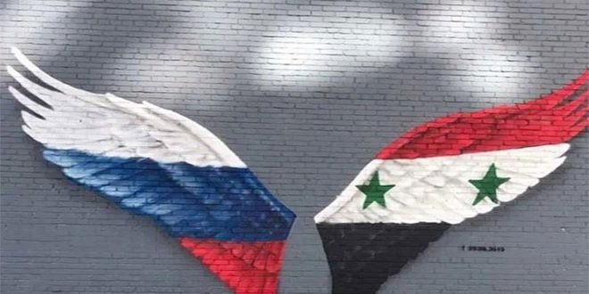 دام برس : أجنحة الحلفاء… عمل فني يمثل الصداقة السورية الروسية