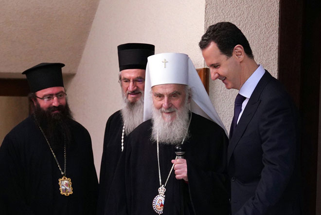 دام برس : الرئيس الأسد يستقبل بطريرك صربيا إريناوس