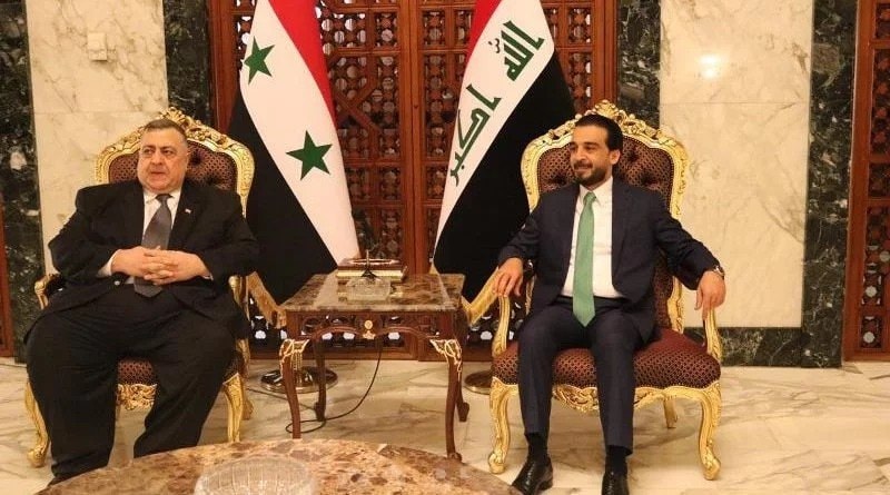 دام برس : دام برس | رئيس مجلس النواب العراقي يستقبل رئيس مجلس الشعب السوري لدى وصوله إلى بغداد