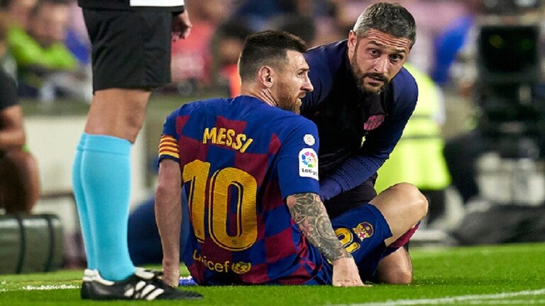 دام برس : دام برس | الإصابة تجبر ميسي على مغادرة مباراة برشلونة وفياريال
