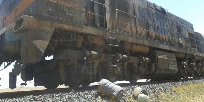دام برس : دام برس | اعتداء إرهابي يستهدف قطار شحن الفوسفات بريف حمص الشرقي
