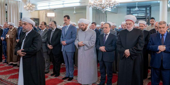 دام برس : الرئيس الأسد يؤدي صلاة عيد الأضحى المبارك في رحاب جامع الأفرم
