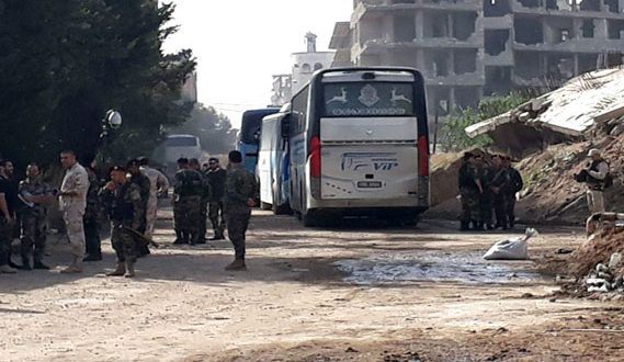 دام برس : دام برس | دخول 60 حافلة إلى ببيلا ويلدا وبيت سحم للبدء لإخراج الإرهابيين وعائلاتهم إلى الشمال السوري