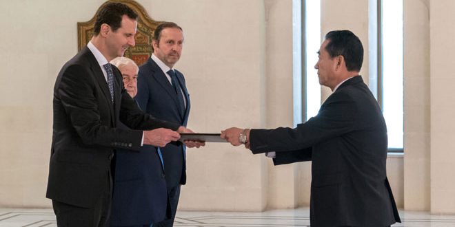 دام برس : دام برس | الرئيس الأسد يتقبل أوراق اعتماد سفيري كوريا الديمقراطية والعراق