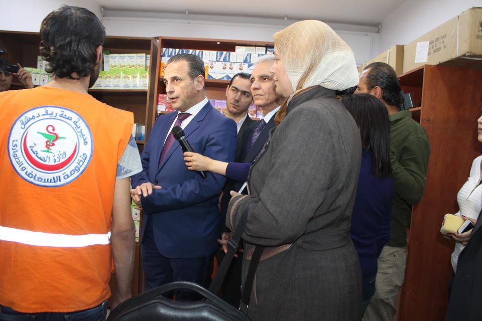 دام برس : دام برس | وزير الصحة يفتتح ثلاثة مراكز صحية في عين ترما وحزة وسقبا بالغوطة الشرقية