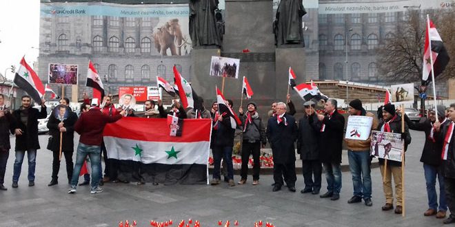 دام برس : دام برس | الطلبة السوريون في تشيكيا يدينون التفجيرات الإرهابية فى حمص