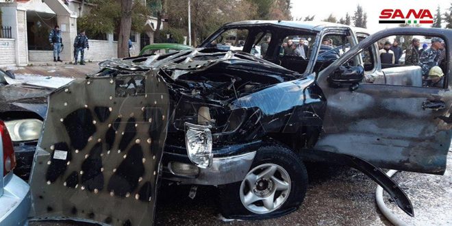 دام برس : دام برس | إصابة شخص جراء انفجار عبوة ناسفة في سيارة بالمزة