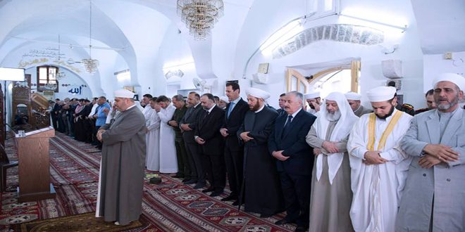 دام برس : دام برس | الرئيس الأسد يؤدي صلاة عيد الفطر السعيد في الجامع النوري