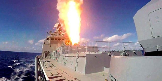 دام برس : سفن روسية تقصف مواقع داعش في سورية