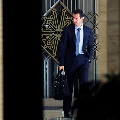دام برس : دام برس | لحظة وصول الرئيس الأسد إلى عمله هذا الصباح – 3 شباط 2014