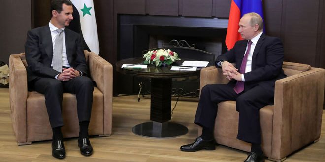 دام برس : الرئيس الأسد يعقد لقاء قمة مع الرئيس الروسي فلاديمير بوتين