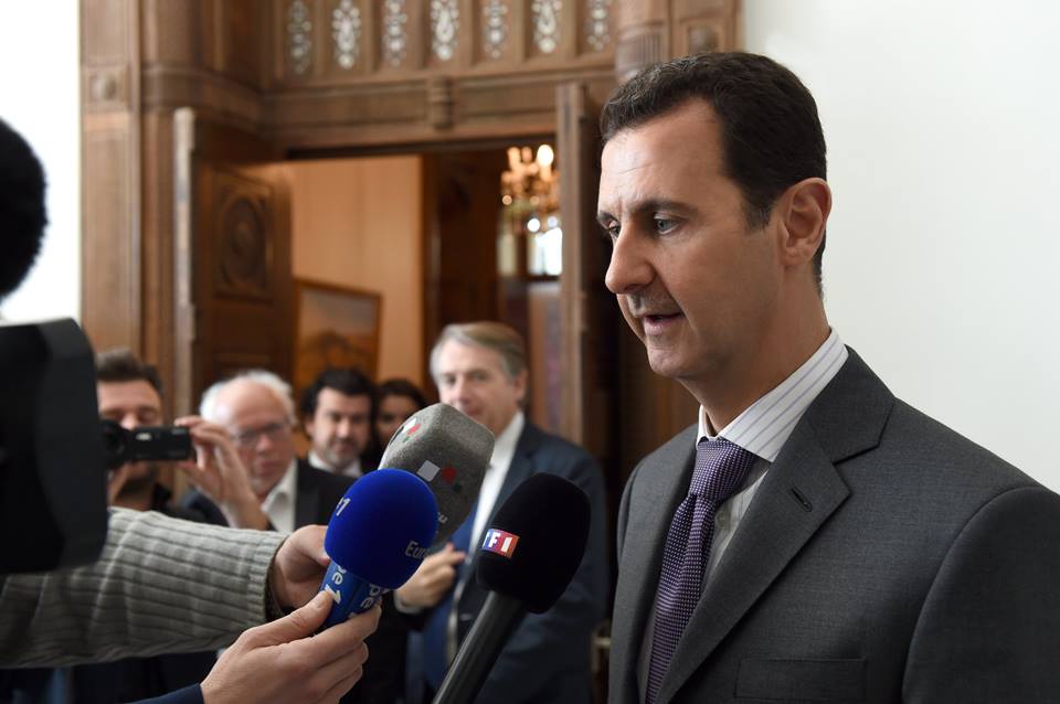 دام برس : دام برس | الرئيس ‫‏الأسد‬ لوسائل إعلامية : نتقدم بالتعازي للأسر الفرنسية التي فقدت أعزاء لها بالأمس