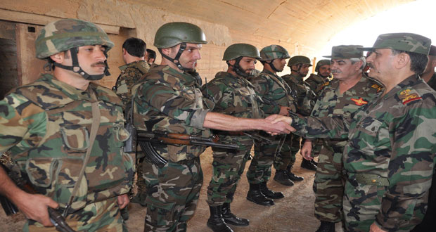 دام برس : دام برس | بتوجيه من الرئيس الأسد.. وزير الدفاع يتفقد قواتنا العاملة في مطار الثعلة