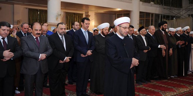 دام برس : الرئيس الأسد يؤدي صلاة عيد الأضحى المبارك في دمشق
