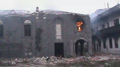 دام برس : دام برس | بالصور: مسلحو حمص القديمة يحرقونها قبل خروجهم منها