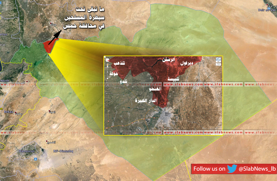 دام برس : دام برس | خريطة السيطرة العسكرية في الريف الشمالي لحمص