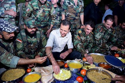 دام برس : دام برس | بالفيديو .. الرئيس الأسد يتناول الإفطار مع أبطال الجيش العربي السوري في مطار مرج السلطان