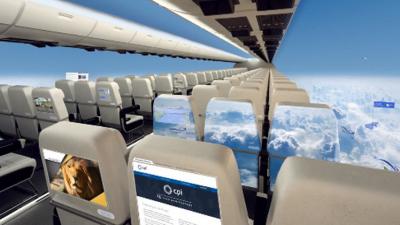 دام برس : طائرات المستقبل ربما تخلو من النوافذ وستكون مقاعدها أكبر حجما(فيديو)