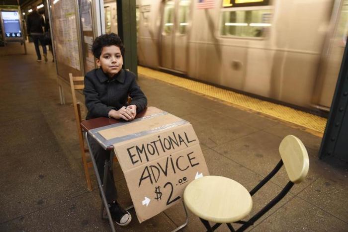 دام برس : طفل يفتتح كشكاً لـ الاستشارات العاطفية في نيويورك