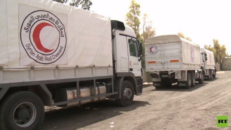 دام برس : قافلة مساعدات لبلدتين قرب دمشق