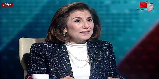 دام برس : دام برس |  الدكتورة بثينة شعبان: الاحتلال التركي يتخذ ذرائع واهية لتنفيذ أطماعه في الأراضي السورية