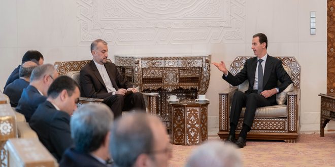 دام برس : الرئيس الأسد لـ عبد اللهيان: ما يشهده العالم يثبت أن القضايا التي دافعنا عنها ودفعنا ثمناً لها كانت صحيحة وسياساتنا كانت سليمة