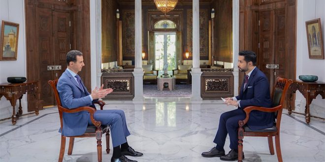 دام برس : دام برس | الرئيس الأسد يدلي بحديث لقناة سكاي نيوز عن الحرب والإرهاب والمخدرات وتحديات المعيشة في سورية يُعرض مساء غد