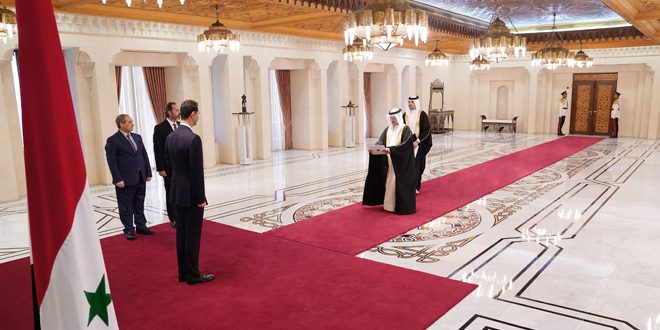 دام برس : دام برس | الرئيس الأسد يتقبّل أوراق اعتماد سفير مفوض وفوق العادة لمملكة البحرين لدى سورية