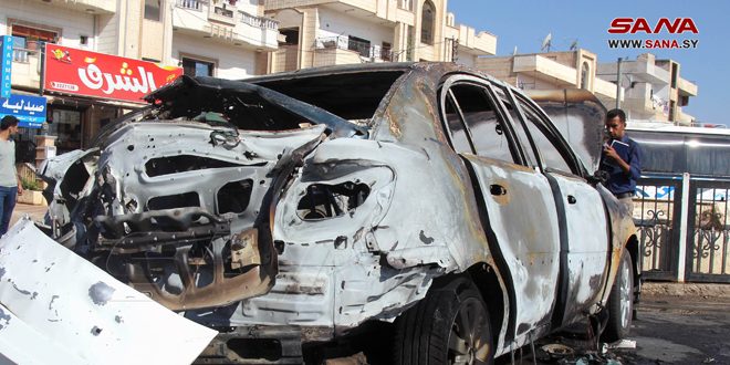 دام برس : دام برس | انفجار عبوة ناسفة بسيارة مدنية عند مدخل درعا الشمالي الشرقي والأضرار مادية