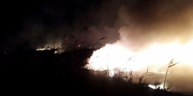 دام برس : دام برس | إخماد حريق بعد تجدده بمشتقات نفطية في ريف حمص