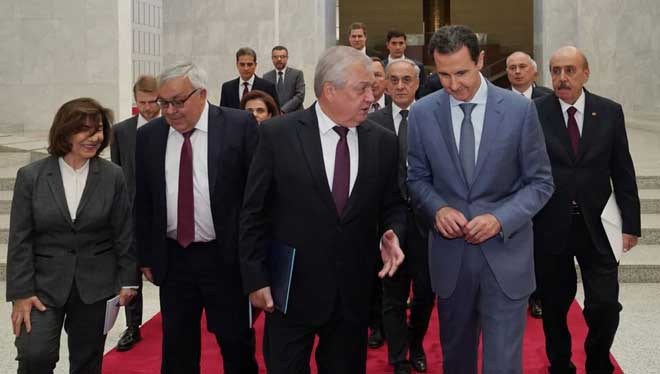 دام برس : دام برس | الرئيس الأسد يستقبل لافرنتييف وفيرشينين.. بحث مجالات التعاون القائم بين سورية وروسيا