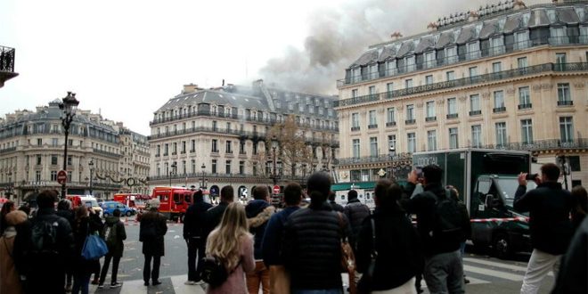 دام برس : حريق ضخم قرب ميدان الأوبرا وسط باريس