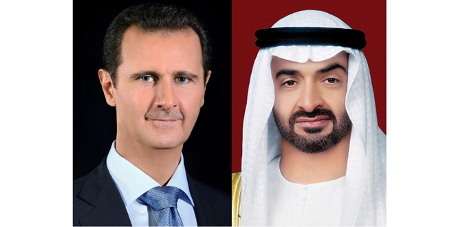 دام برس : دام برس | اتصال هاتفي بين الرئيس الأسد ومحمد بن زايد آل نهيان ولي عهد أبو ظبي