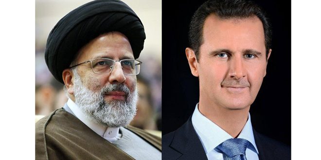 دام برس : دام برس | الرئيس الأسد يعزي الرئيس الإيراني بشهداء العدوان الإسرائيلي على القنصلية الإيرانية
