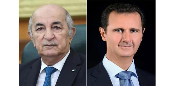 دام برس : دام برس | الرئيس الأسد يبرق معزياً ومتضامناً مع قيادة الجزائر وشعبها بضحايا الحرائق