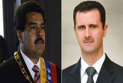 دام برس : دام برس | الرئيس الأسد يتلقى اتصالاً هاتفياً من الرئيس مادورو يعرب فيه عن تضامن الشعب الفنزويلي ووقوفه إلى جانب سورية ويؤكد أن صمودها هو ما يغير الآن خارطة التوازنات العالمية