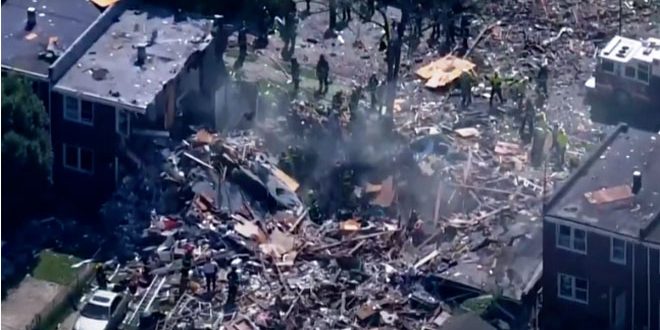 دام برس : انفجار قوي في حي بمدينة بالتيمور الأمريكية يسوي المنازل أرضاً