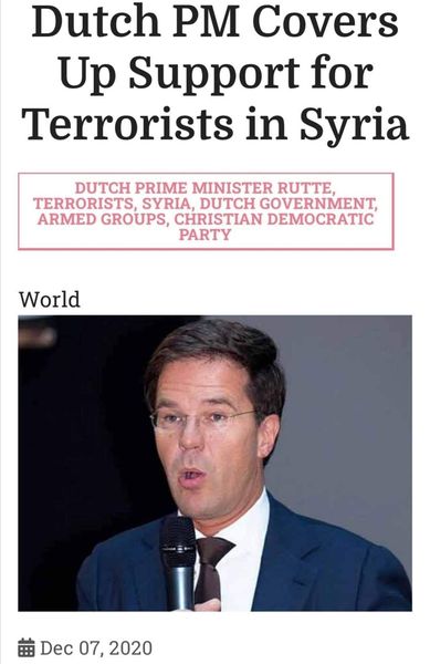 دام برس : دام برس | الإعلام الهولندي يفضح حكومته ويكشف المستور حول دعمها للإرهاب في سورية