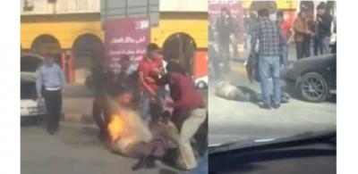 دام برس : شاب أحرق نفسه احتجاجاً على مخالفة مرورية