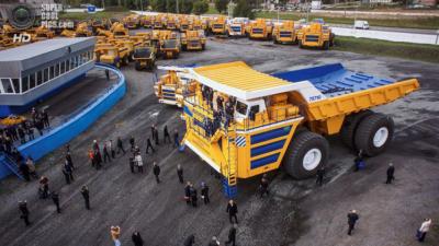 دام برس : دام برس | روسيا...اختبار اضخم شاحنة قلاب حمولتها 450 طناً