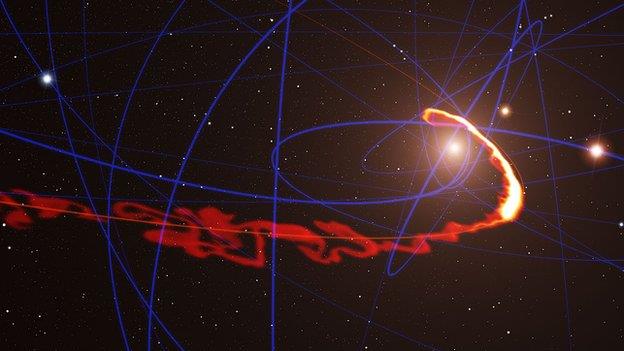 دام برس : دام برس | سحابة غازية شبيهة بالإسباغيتي تتجه صوب الثقب الأسود في مجرتنا